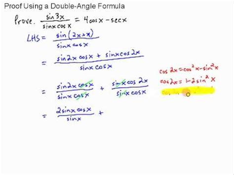 trigonometry proof using double-angle formulas - YouTube