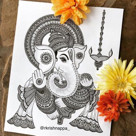 Buy Lord Ganesha Art Print, Home Decor Online in India - Etsy | Art drawings, Boho art drawings ...