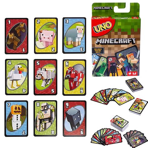 Uno Minecraft Mattel Games Card Game, Now Uno Fun Includes The World Of Minecraft, Multicolor ...