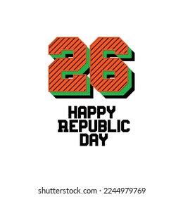 Happy Republic Day India Logo Design Stock Vector (Royalty Free ...