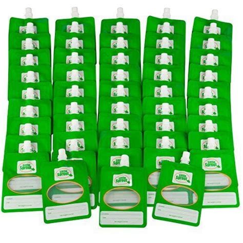 Disposable 6oz Baby Food Storage Pouch Containers, 48 Pack- Write What ...