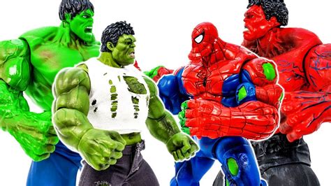 Hulk Smash Toys Collection Pretend Play Together~! Spider Hulk, Green Hulk, Red Hulk Toy Battle ...