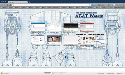 Star Wars AT-AT Walker Blueprints Chrome Theme - ThemeBeta