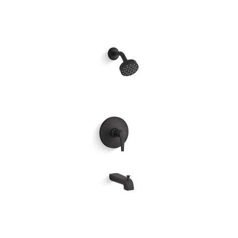 KOHLER Pitch 1-Handle Tub and Shower Trim in Matte Black (Valve Not Included) TS97074-4G-BL ...