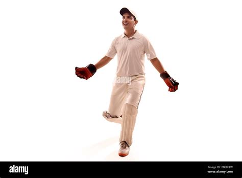 Cricketer, Wicket keeper celebrating Stock Photo - Alamy