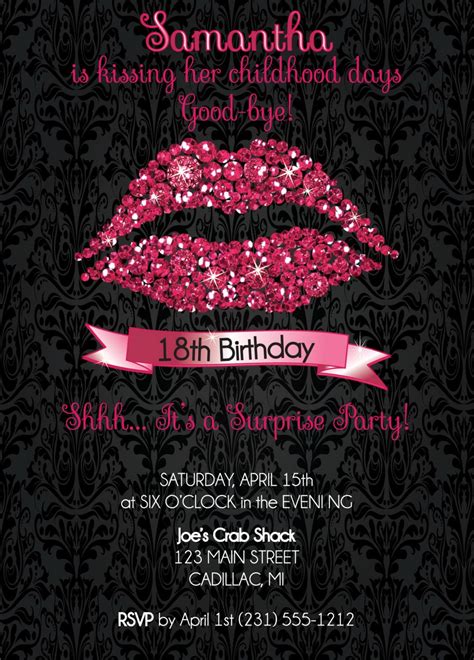 18th Birthday Invitation 18th Birthday Party Invitation Hot