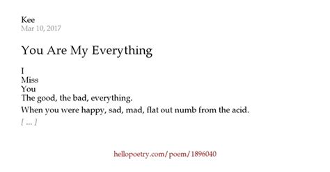 You Are My Everything by Kee - Hello Poetry