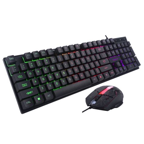 Kit tastatura si mouse USB Gaming RGB, Spacer SP-GK-01