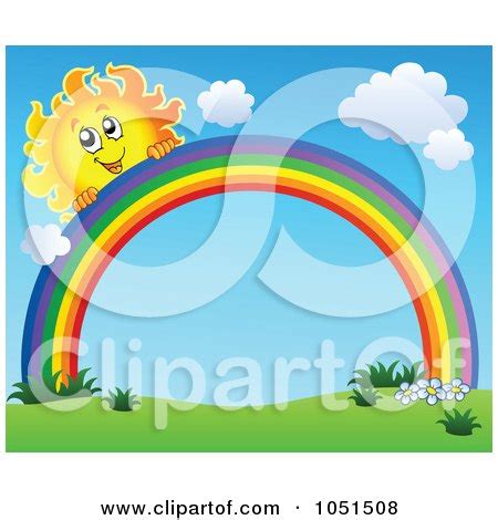 Royalty-Free Vector Clip Art Illustration of a Happy Sun Peeking Over A ...