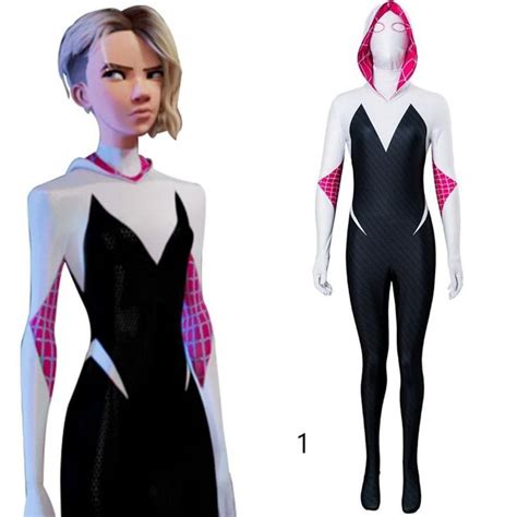 Gwen Stacy Cosplay Costume Into the Spider-verse Ghost Gwen Bodysuit ...