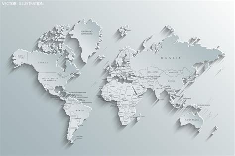 Premium Vector | Political map of the world Gray world mapcountries White world map paper