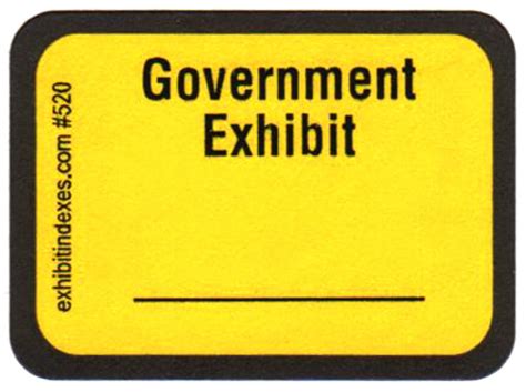 Exhibit Labels Bright Yellow #485 - ExhibitIndexes.com