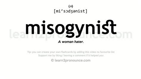 Pronunciation of Misogynist | Definition of Misogynist - YouTube