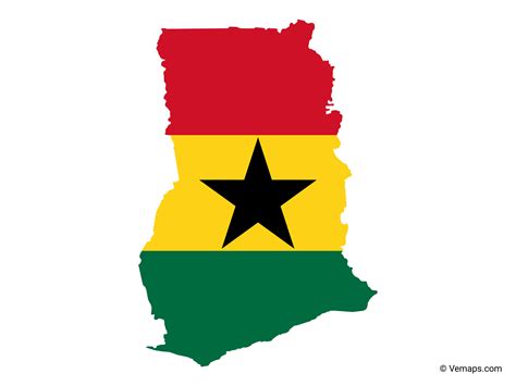 Flag Map of Ghana | Free Vector Maps