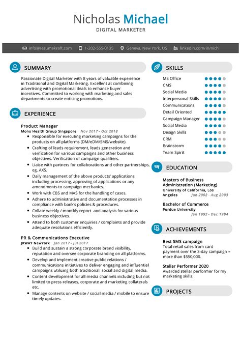 Cv Marketing Digital Marketing Resume Cv Template Good Resume Examples | My XXX Hot Girl