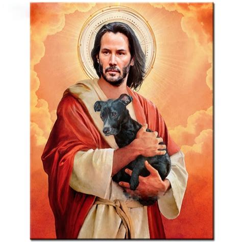 Keanu Reeves Meme Jesus Mosaic Picture of Rhinestones 5D DIY | Etsy