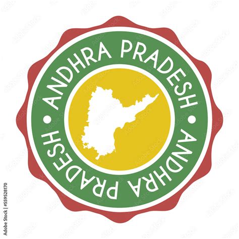 Andhra Pradesh, India Badge Map Vector Seal Vector Sign. National ...