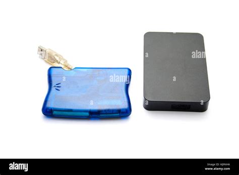 card reader with external hdd Stock Photo - Alamy