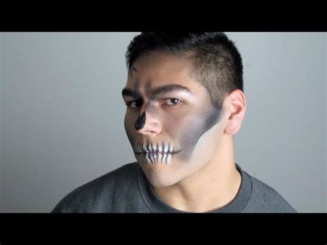 How To: Easy Halloween Skeleton Makeup - Men's Makeup Tutorial - YouTube