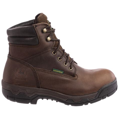 John Deere Footwear JD6513 Leather Work Boots (For Men) - Save 59%