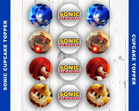 Sonic Cupcakes Toppers Printable Sonic the Hedgehog Toppers - Etsy India