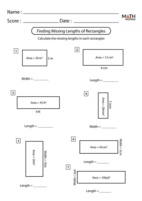 Rectangle Worksheets - Math Monks