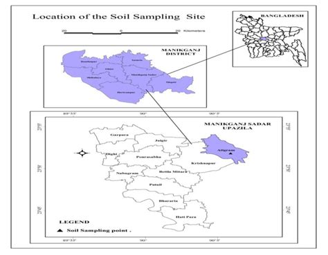 The GPS-GIS based location map of the soil sampling site. | Download ...