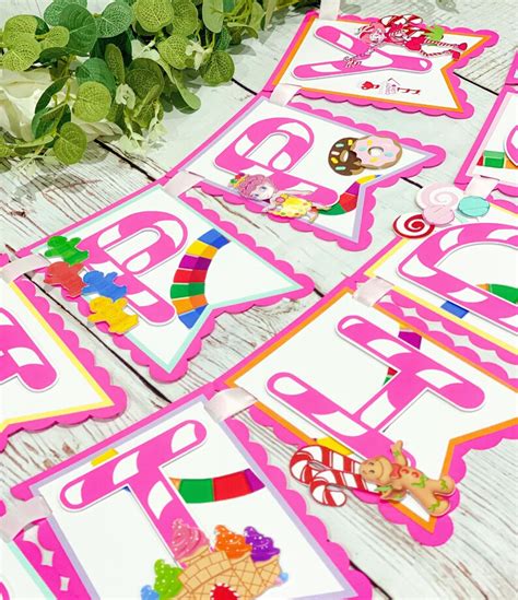 Candyland Birthday Banner Candyland Theme Party Happy - Etsy