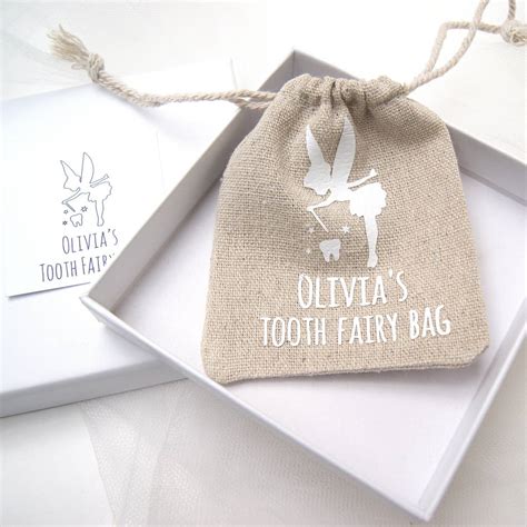 Parents Keepsake Personalised Tooth Fairy Bag By The Hummingbird Card Company