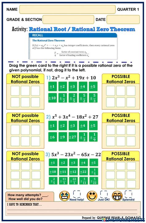 Rational Root-Rational Zero Theorem worksheet | Live Worksheets ...