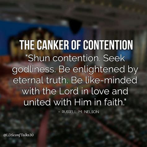 "The Canker of Contention" by Russell M. Nelson. (April 1989) 12/07/2017. | Church quotes, Anger ...