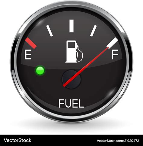 Fuel gauge full tank round black car dashboard Vector Image