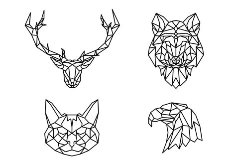 Geometric Line Animals Shape 262097 Vector Art at Vecteezy