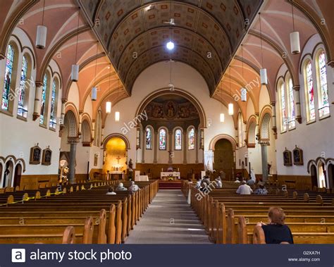 Saint St. Anthony's Catholic church gothic revival interior details ...