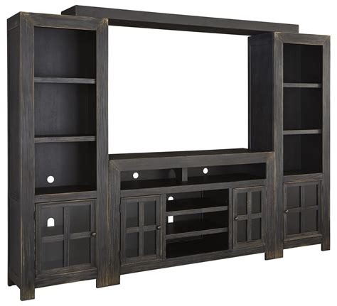 Signature Design by Ashley Gavelston Entertainment Wall Unit w/ Large ...