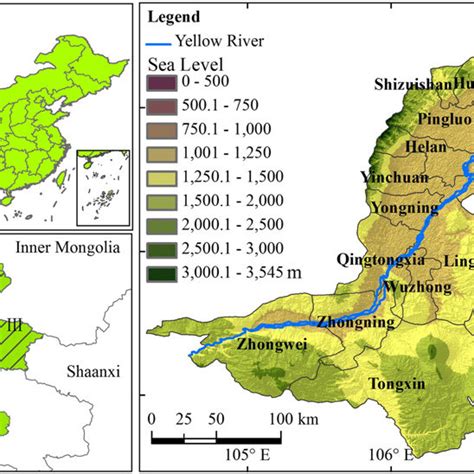 Location of the Ningxia Hui Autonomous Region and the study area. I is... | Download Scientific ...