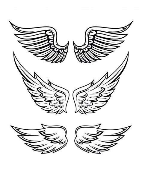 Illustration Of Wings Collection Set | Wing tattoo designs, Wing tattoo, Tattoos