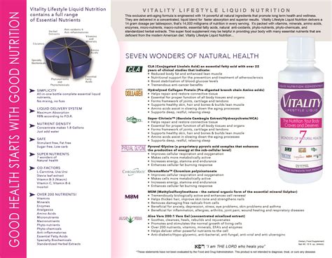 Brochure – Vitality Lifestyles