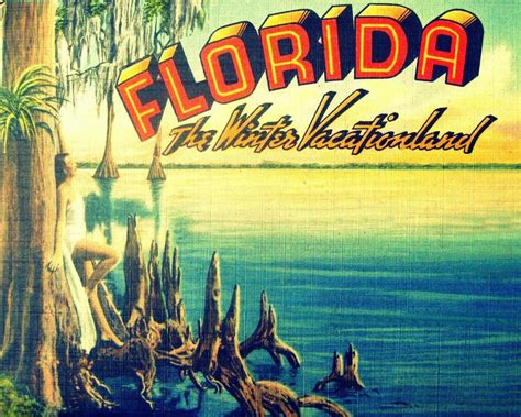 Travel Gift Travel Art Vintage Florida Art Vintage Florida