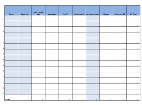 Free Printable Payroll Templates [Excel, PDF, Word] Example