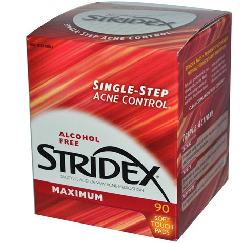 Stridex, Single-Step Acne Control, Maximum, Alcohol Free, 90 Soft Touch ...