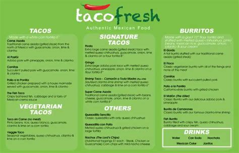 Taco Fresh Menu, Menu for Taco Fresh, Fort Lauderdale, Miami ...