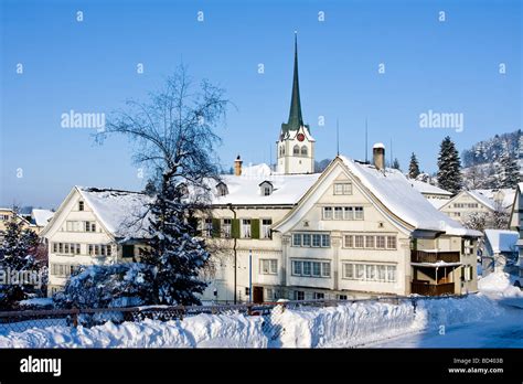 Winter view of Teufen, Appenzell Ausserrhoden village, Switzerland ...