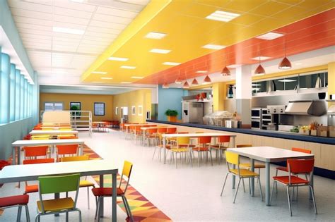 Premium AI Image | school canteen design professional advertising Photography ai generated