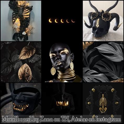 Black and golden aesthetic moodboard