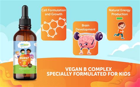 Burst B Complex for Kids - Organic Vitamin B Complex Liquid - Kids B Complex to Support Mental ...