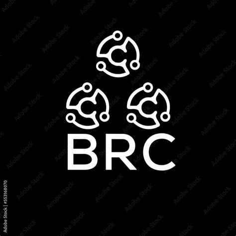 BRC letter logo. BRC best black background vector image. BRC Monogram ...