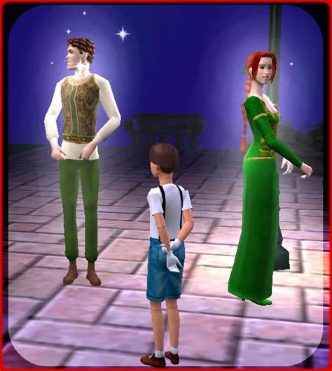 Mod The Sims - Shrek and Fiona, human form, from movie Shrek2.