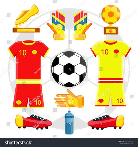 Soccer Player European Football Equipment Set Stock Vector (Royalty ...