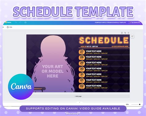 Stream Schedule Template for Twitch & Youtube Streaming / Pumpkin ...